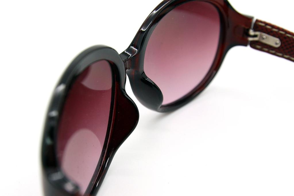 GLADELI Dark Brown Brown Sunglasses with Leather by Sabae Planning G91-89A Extract/Half Women's (Oval Temples)