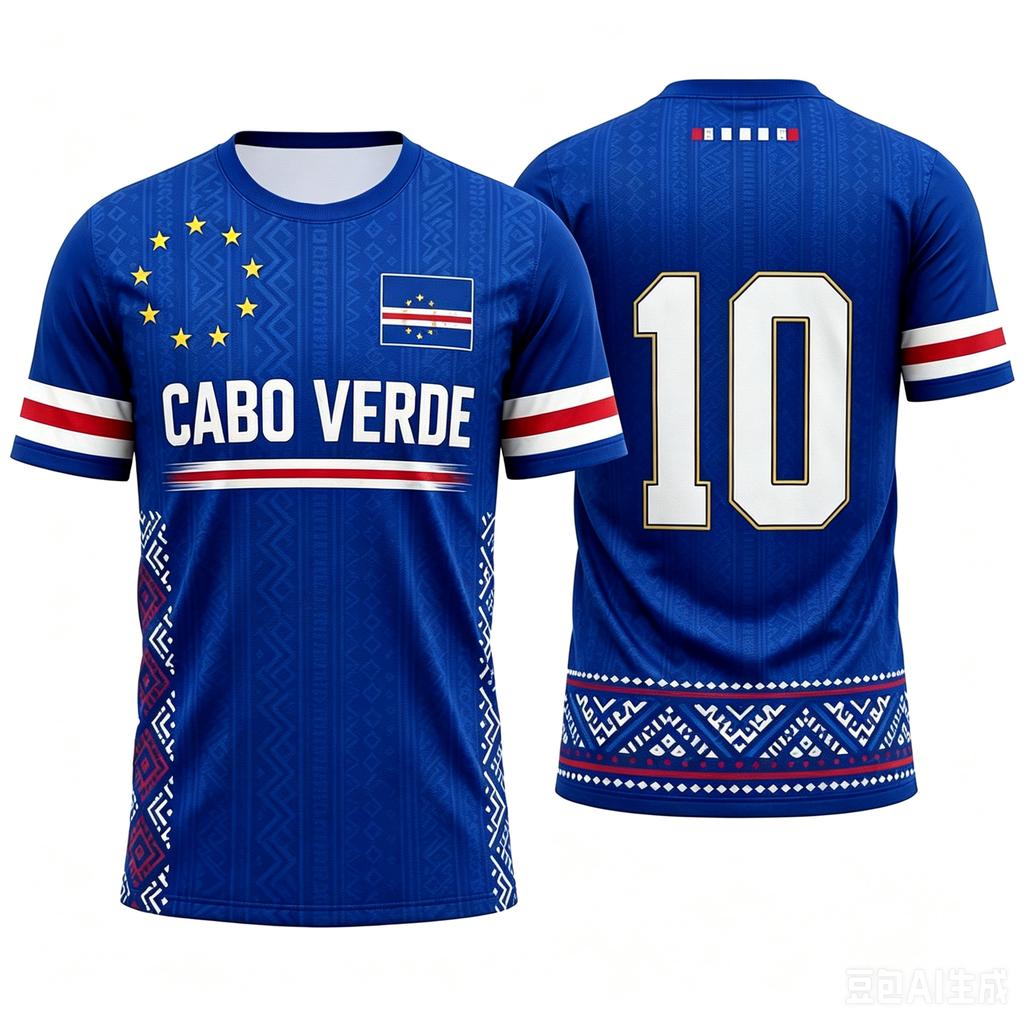 2026 Letní Nová Fotbalový Dres Kapverdy Sport Unisex Fanouškovské Tričko na Zápas Prodyšné Rychleschnoucí Sportovní Oblečení Rodinné Dětské Trička