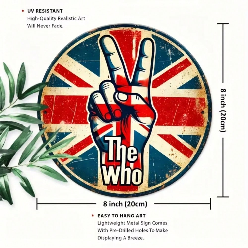 

Vintage British Flag Tin Sign Wall Art Retro Home Decor Easy Hang Metal Painting TYA18464-20X20CM різнокольоровий