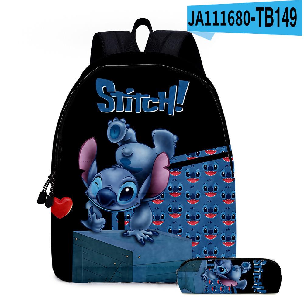 Stitc Cartoon Full Print Backpack Student Bag Pencil Case Two-Piece Set Children'S Backpack