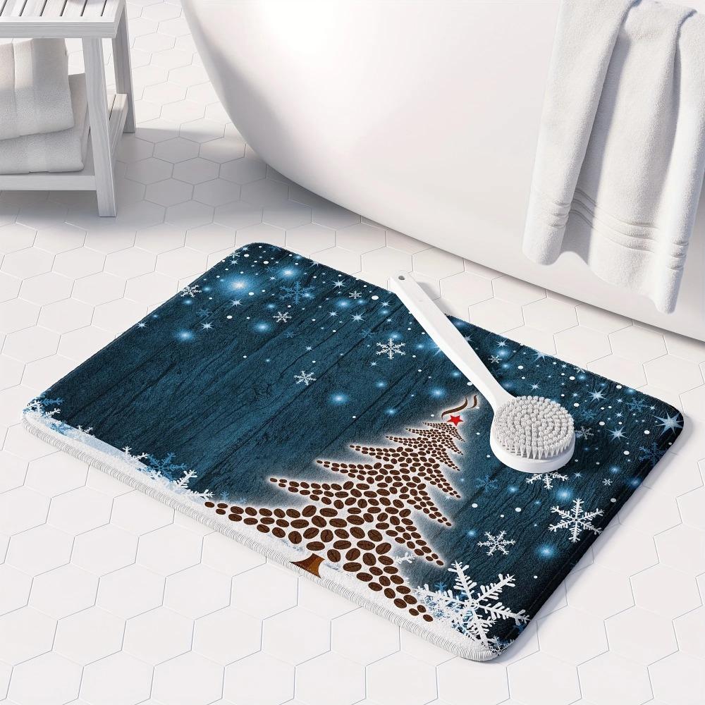 Merry Christmas Welcome Door Mat Bathroom Kitchen Bedroom Room Floor Mat Absorbent Non-slip Home Decoration Gift