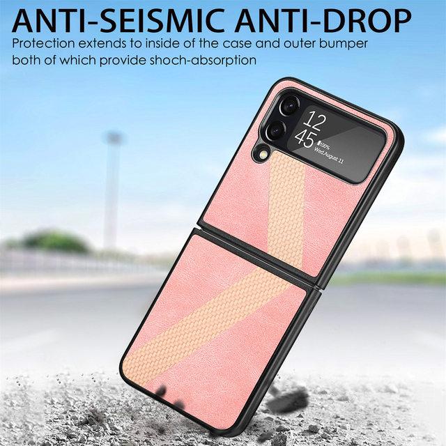 Fashion Leather Cell Phone Accessories Case For Samsung Galaxy Z Flip4 5g Flip4 Comfortable Protection Cover For Samsung Z Flip4