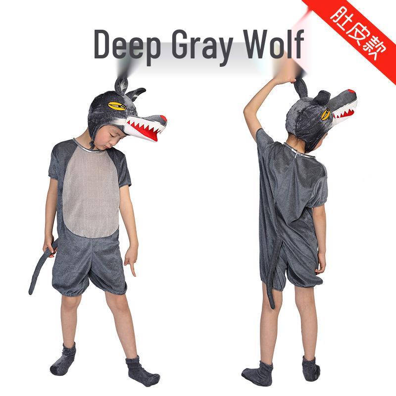 Gray Wolf, Tiger, Lion, Sheep, and Crocodile Kids' Animal Performance Costumes for Shows