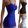 Dress Sexy Slim-fit Solid Color Women Suspender Dress for Party
