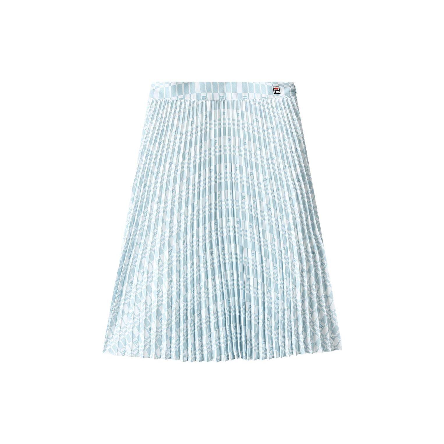 

FILA Modern Heritage Series Full Print High Waist Straight Classic Business Pleated Casual Skirt Women skirts Blue F11W321310F-LB L