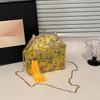Sweet Hasp Simple Bags for Women Silk Embroidery Patchwork Natial Style Crossbody Bags Light Luxury Women's Handbags