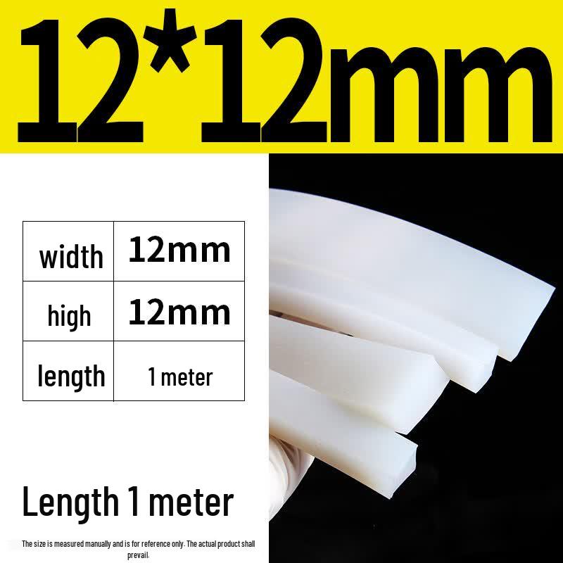 White Solid Square Silicone Sealing Strip
