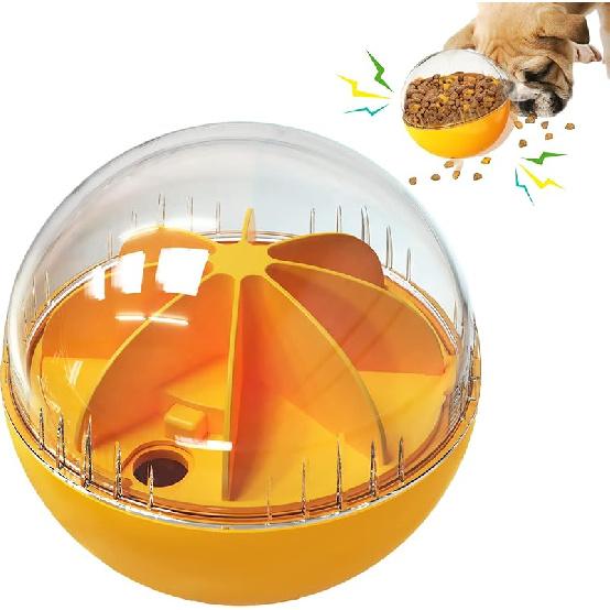 Dog Treat Ball, Dog Food Puzzle Slow Feeder Interactive Squeaky Mental Stimulation Toys, Dog& Cat Treat Dispenser Puzzle Toys Active Rolling Balls оранжевый