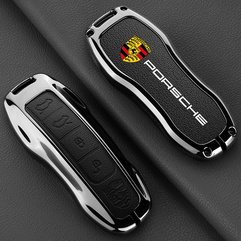 AABM1 Leather Car Smart Remote Key Case Shell Fob Cover For Porsche Panamera Carman Macan Bobst Cayenne 911 970 981 991 Accessories