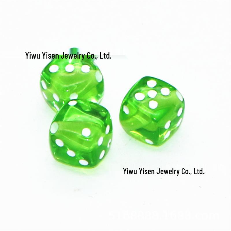 8-10mm Transparent Monochrome Square Dice Beads for DIY Mahjong Crafts