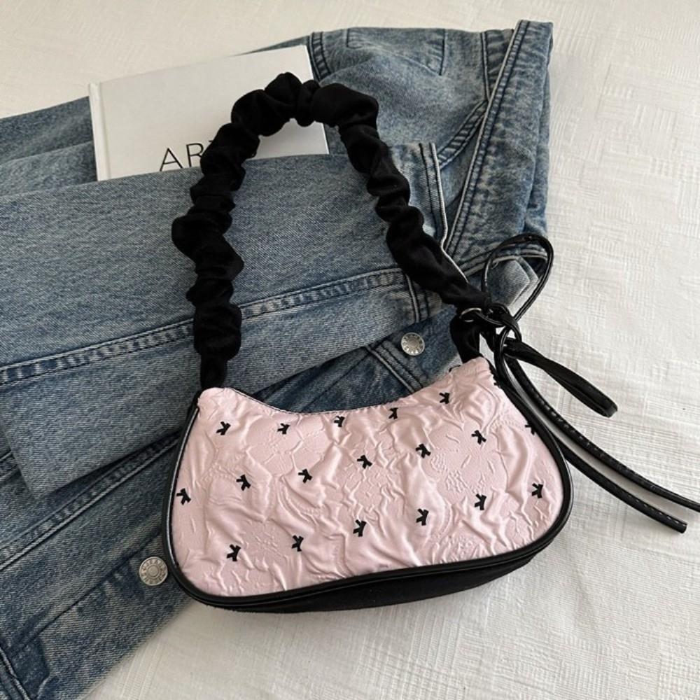 Leisure Bow Shoulder Bag Korean Style Crossbody Bag Lovely Underarm Handbag Outdoor