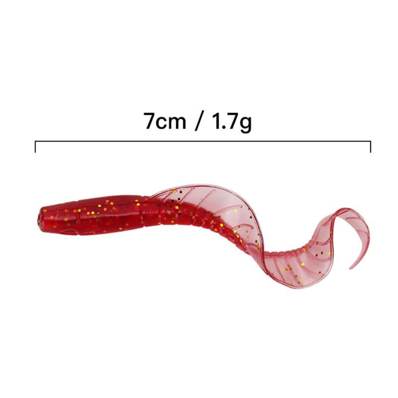 20pcs Soft Fishing Lure Set Silicone Snake eel Baits with Lead Jig Head Fishhook Offset Hooks Worm