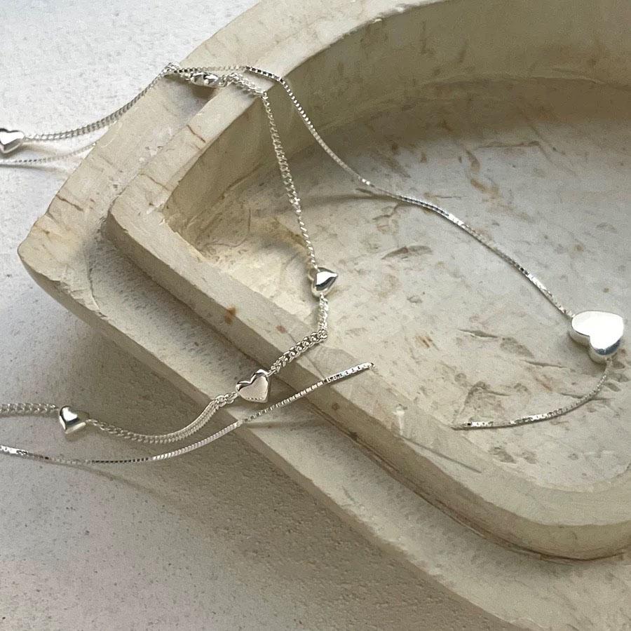 Xiaomi S925 Sterling Silver Necklaces For Women Simple Chain Fashion Minimalist Pendant Heart Necklaces Birthday Gift