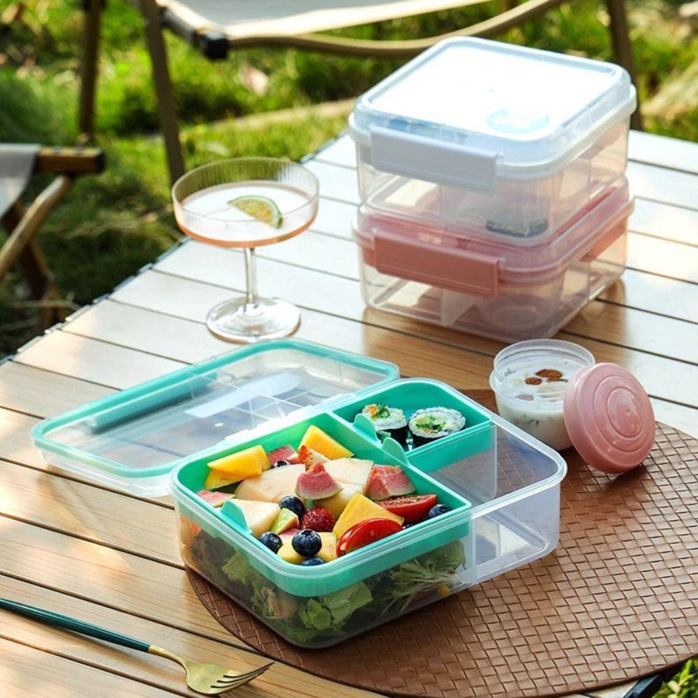 

Compartmental Handle Design Lunch Box Double Layer Salad Box Picnic Box Worker
