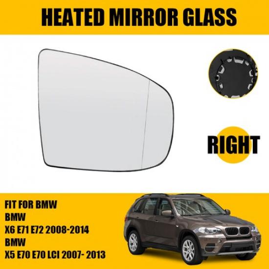 Right Side Mirror Glass Heated for BMW X5 X6 /E70 E71 E72 Passenger Right Side N