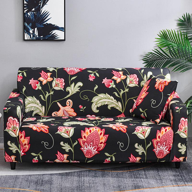 Stretch Sofa Cover Geometry  For Living Room Furniture Protector Couch Cover With Elastic Bottom Sofa Slipcovers For Pets, Kids