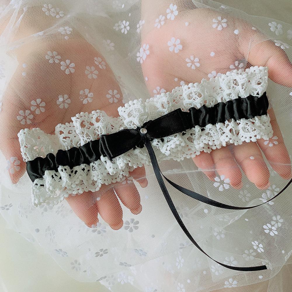 Kasure Hurtownia Kobiety Dziewczyna Księżniczka Cosplay Wesele Impreza Ślubna Koronka Kwiatowy Niebieski Noga Pierścień Pętla Pończocha Pas Do Pończoch