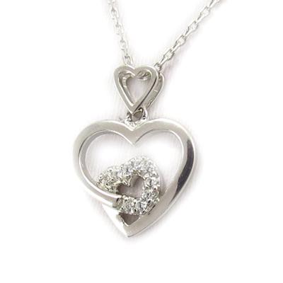 [K6392] - White 'Love' Silver Necklace