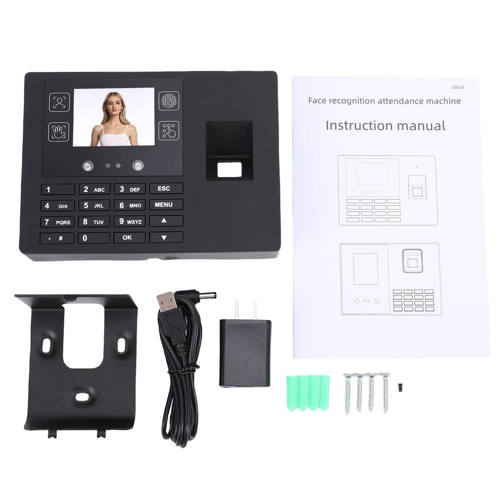 4 In 1 Employee Biometric Time Clock Face Fingerprint Palm Print PIN Clock In Out Machine for Small Business Time