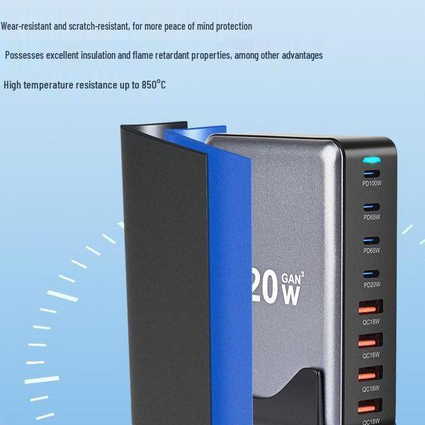 200W High-Power Multi-Port GaN Charger with PD100W Fast USB Charging for Mobile Phones