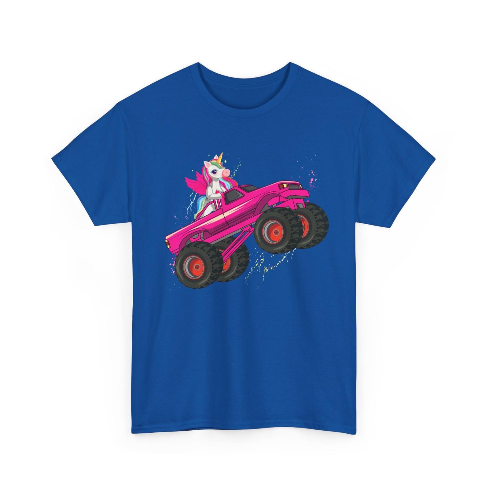 Monster Truck Unicorn T-Shirt, Monster Truck Lovers Girls Shirt XXL