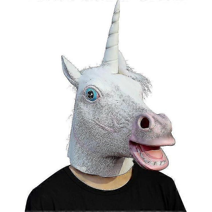 TIAN Animal Mask Deluxe Unicorn Mask Novelty Halloween Costume Latex Animal Head Mask Unicorn Mask