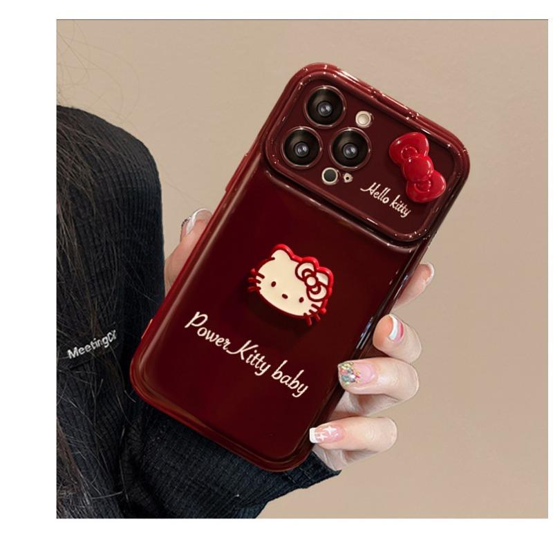 Cute Bowknot Cat Doll Lanyard Soft Silicone Anti Drop Cartoon Phone Case