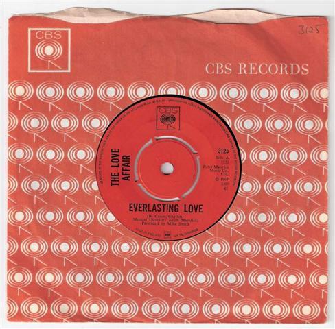 

7inch Record LOVE AFFAIR - Everlasting Love 3125 CBS 1967 Japan Rock Used