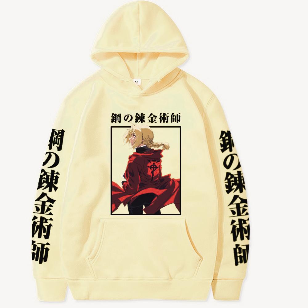 Edward Elric Graphic Print Hooded Anime Fullmetal Alchemist Clothes Men Women Oversized Hoodies Streetwear Harajuku Sweatshirt