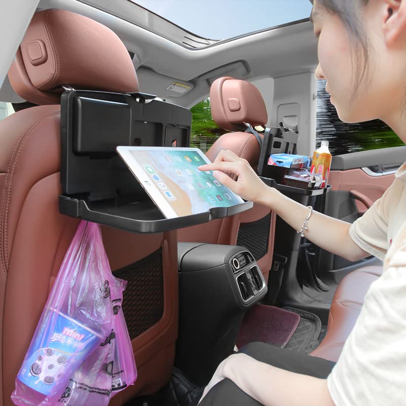 Car Rear Seat Smartphone and Drink Foldable Rear Seat Dining Car Accessories Table, Multifunctional, Holder, Tray, Table, [Product]