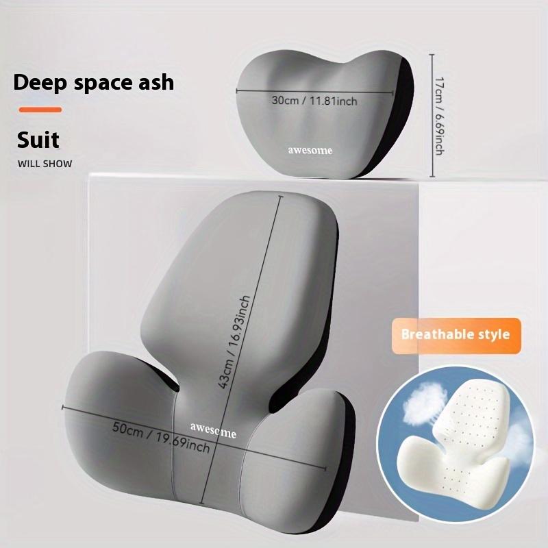 Must-Have for Driving Comfort! Premium Memory Foam Lumbar Support Cushion - Ergonomic Back Pillow for Car Seat with Removable Breathable Cover