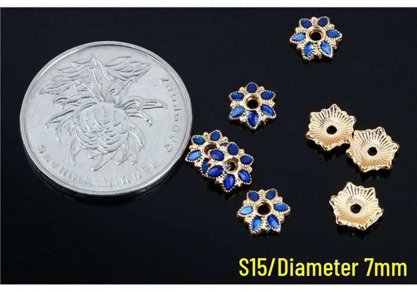 Copper Enamel Flower Beads for DIY Jewelry - 6mm