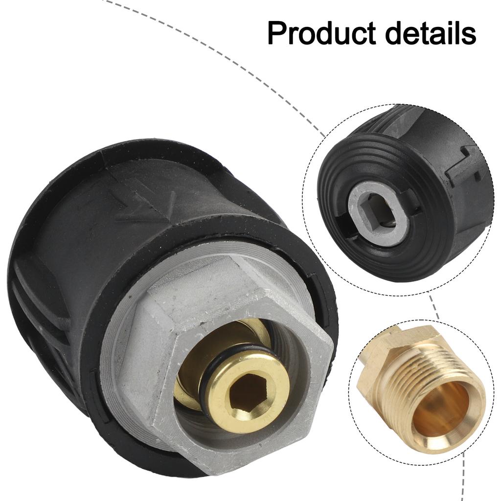 Quick Connect For Pressure Washer Cleaning Tool High Pressure Connector Pressure Washer Adapter Easy Tool-Free Attachment