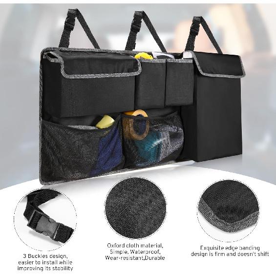 XHRING Car Trunk Organizer Storage Backseat Hanging Organizer Bag For Ford Bronco/Bronco Sport Escape Explorer Edge Expedition Ecosport 2/4 Door
