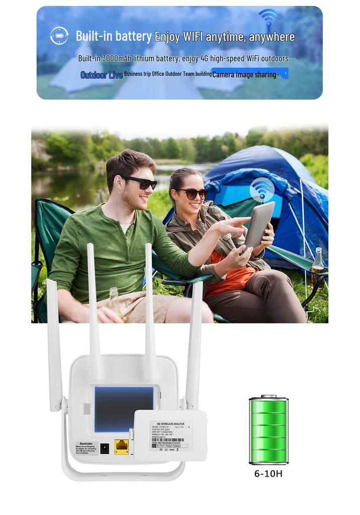 Wireless CPE Router with Battery - Single Ethernet Port, SIM Card Slot
