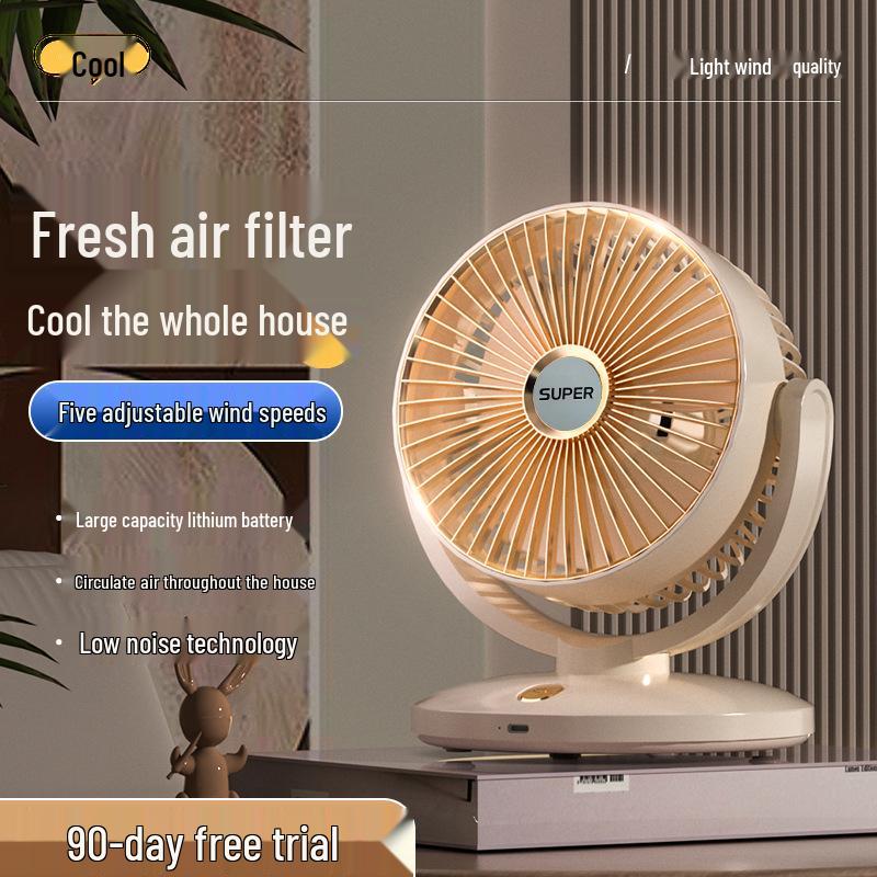 Portable Folding Desktop Fan with Long Battery Life - Clip, Stand, or Hang for Office Use