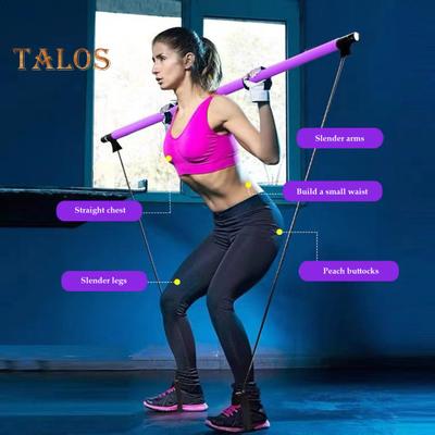 Pilates Bar met Weerstandsband Krachttraining Lichaamsrekking Been Heup Taille Arm Oefenstang Thuis Gym Workout Mannen Vrouwen Fitnessapparatuur