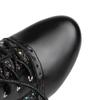 Women Ankle Boots Gold Silver Red Platform Shoes Elegant Studded Sequin Lace Up Autumn Winter Comfy Stable Chunky High Heels