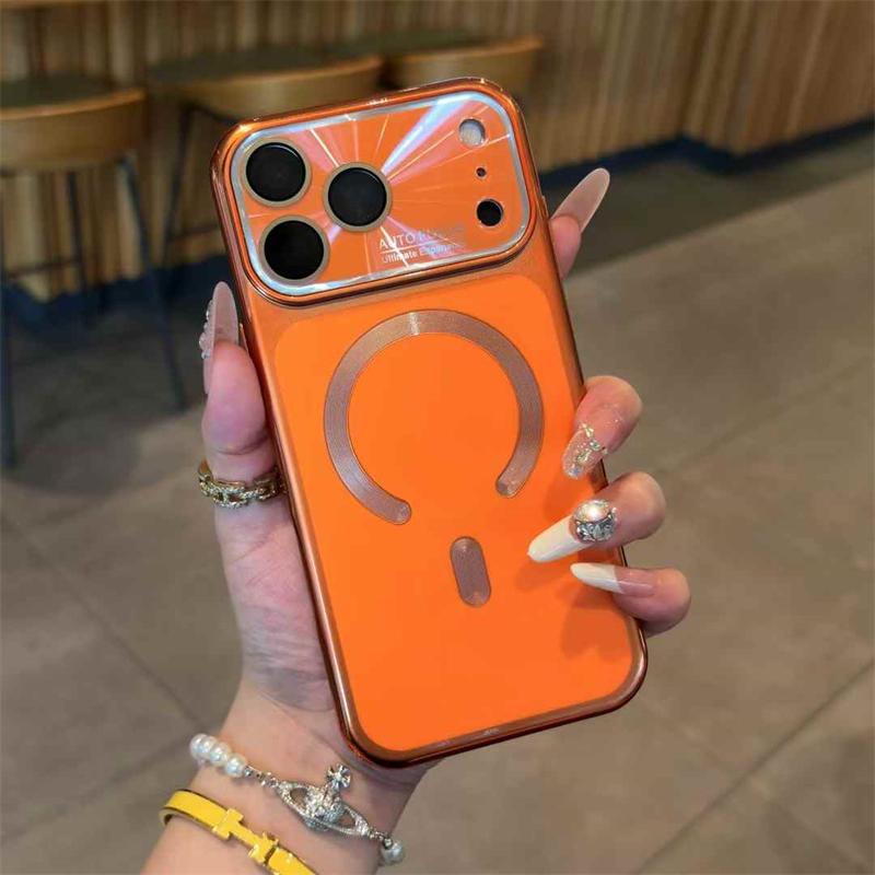 MagSafe Magnetic For Phone Case For iPhone 17 16 15 14 13 Pro Max Large Window Lens Protective Cover