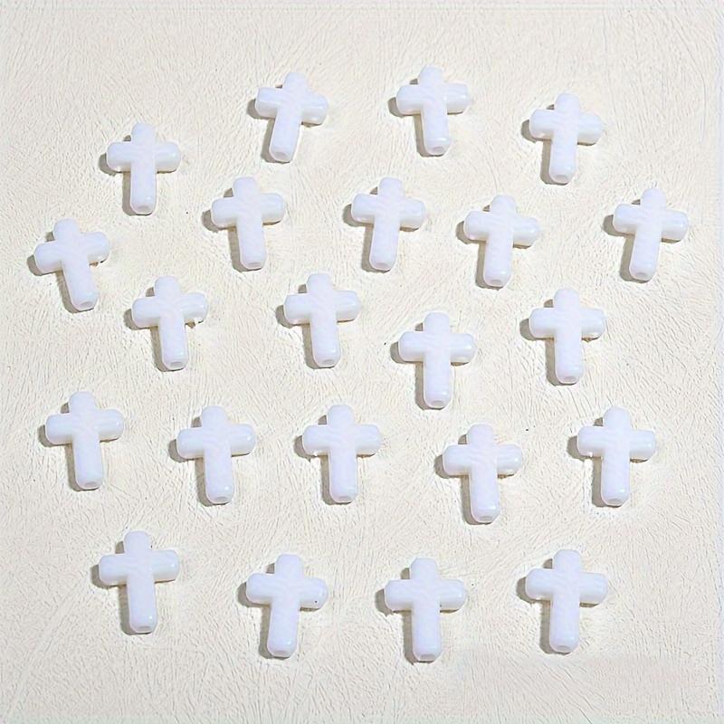 40Pcs Acrylic White Black Cross Beads For Jewelry Making Diy Handmade Necklace Bracelet Key Chain Accessories