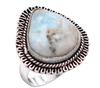 Larimar Natural Gemstone Antique Silver Plated Ring US Size-8.75 R 656