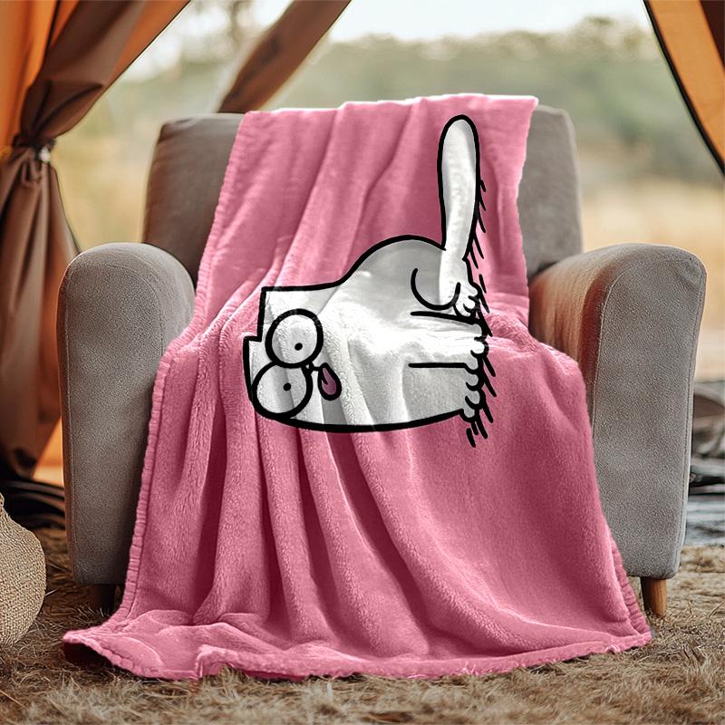 Simon's Cat Flanelldecke Weich Warm Ganzjahresdecke, Design für Camping, Autoreisen, Wandern Sofa, Bett, Büro Perfektes Geschenk für Partys