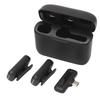 2 in 1 Wireless Microphone Lavalier Type Noise Reduction Microphone with Charging Case for Live Interviews