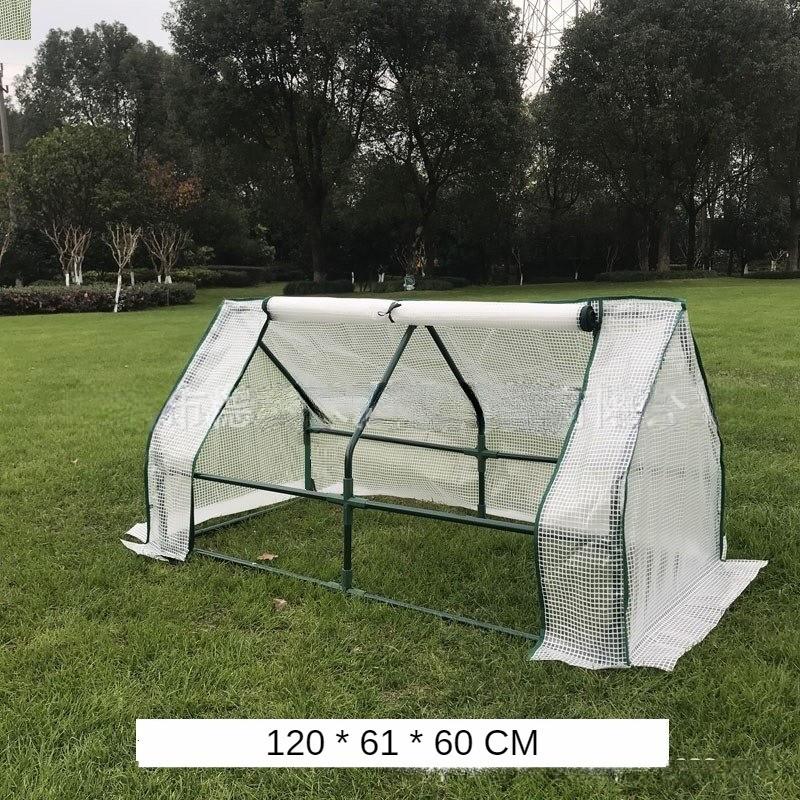 Tunnel Style Painted Steel Pipe Flower Rack Portable Succulent Greenhouse Potted Plants Growth Thermal Insulation Canopy