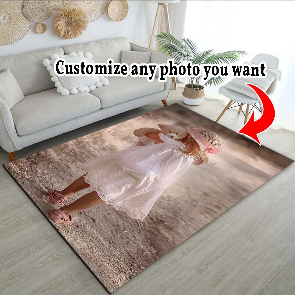Customize Photos Customize Your Photo Area Rug Suitable for Dormitory Entryway Dining Room Hallway Anti-slip Rug Office Home Decor