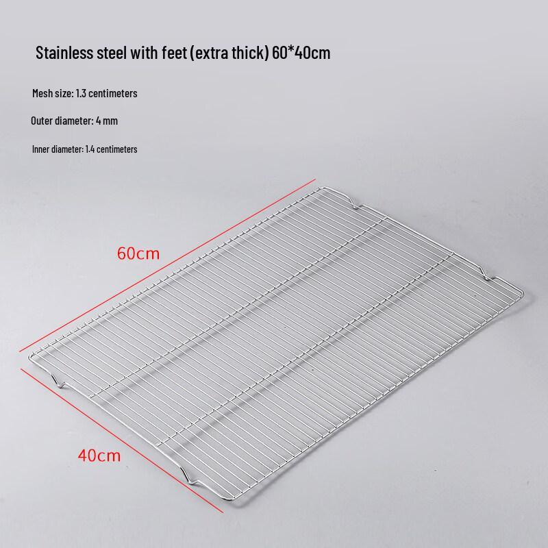 Extra Thick Stainless Steel Rectangular BBQ Grill Rack with Feet