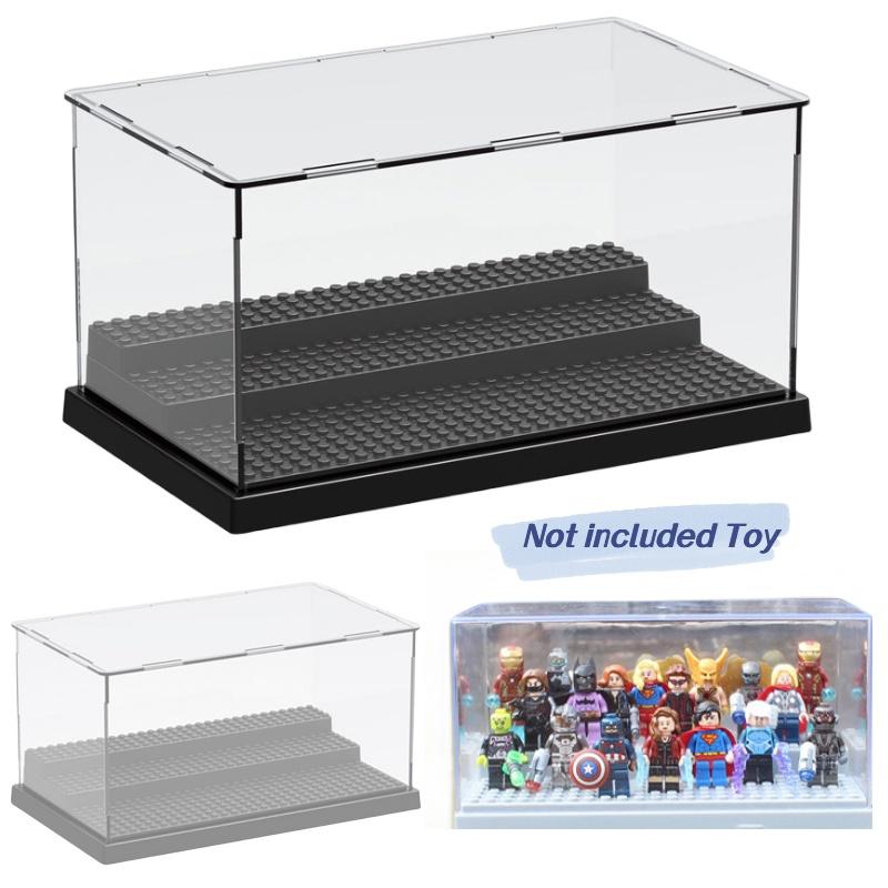 Multicolor Base With Transparent Panel Diy Building Block Display And Storage Box