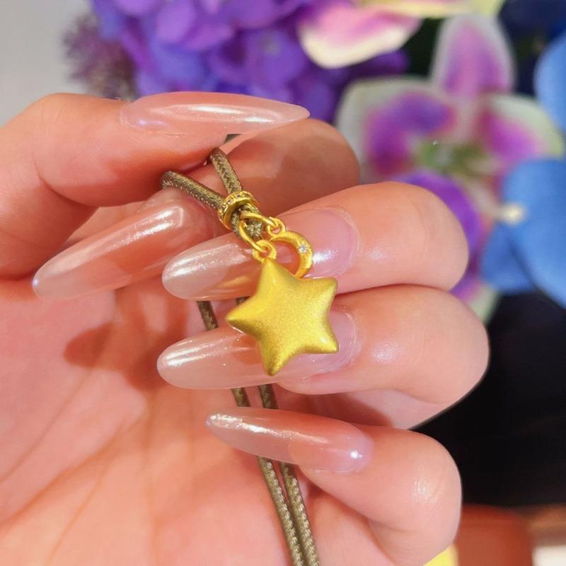 Gold Origami Star Pendant Necklace Niche Design Sense Exquisite Style High Value Versatile Necklace
