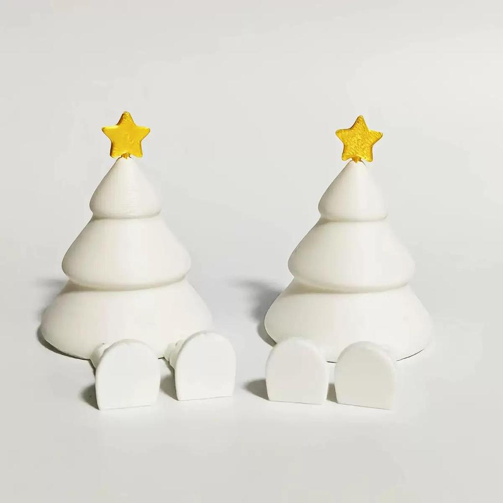 3D Printed Colorful Christmas Tree with Movable Joints - Desktop Ornament & Gift