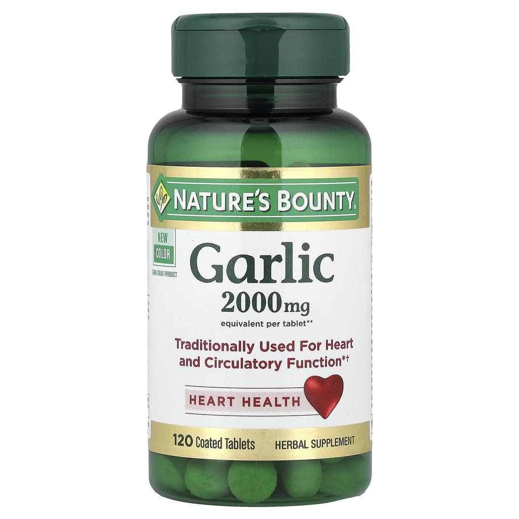 Nature'S Bounty, Garlic, 2,000Mg, Coated Tablets 120 Tablets